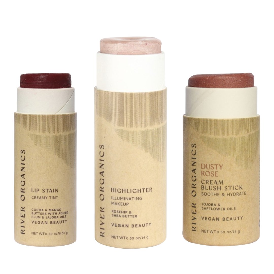 Lip + Highlighter + Blush Set from River Organics