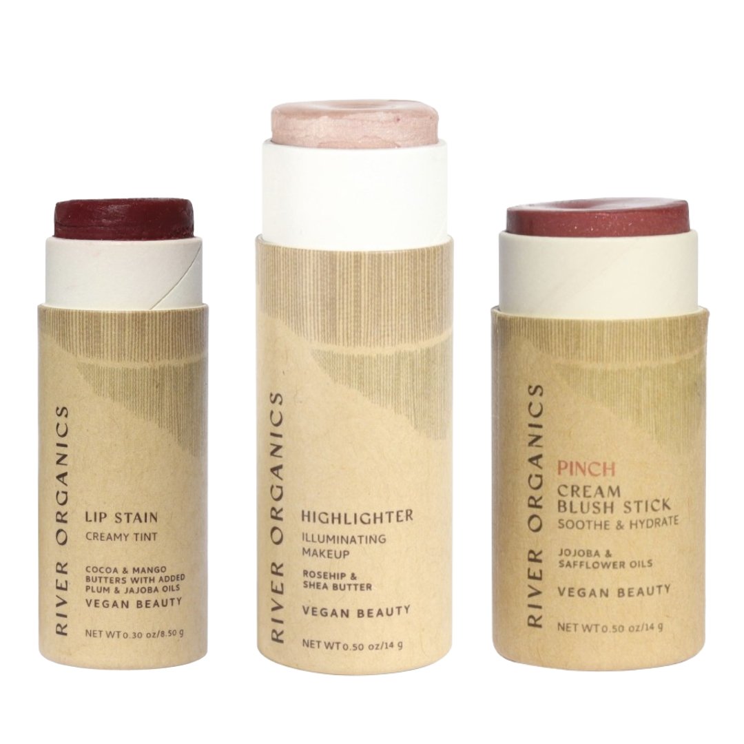 Lip + Highlighter + Blush Set from River Organics