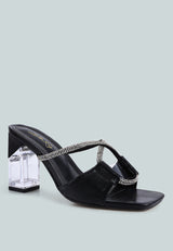 Fineapple Rhinestone Embellished Clear Sandals from London Rag International