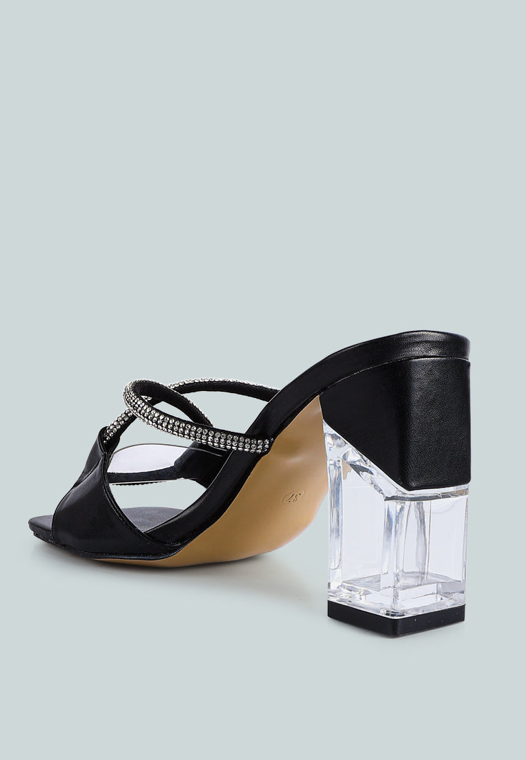 Fineapple Rhinestone Embellished Clear Sandals from London Rag International