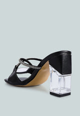 Fineapple Rhinestone Embellished Clear Sandals from London Rag International