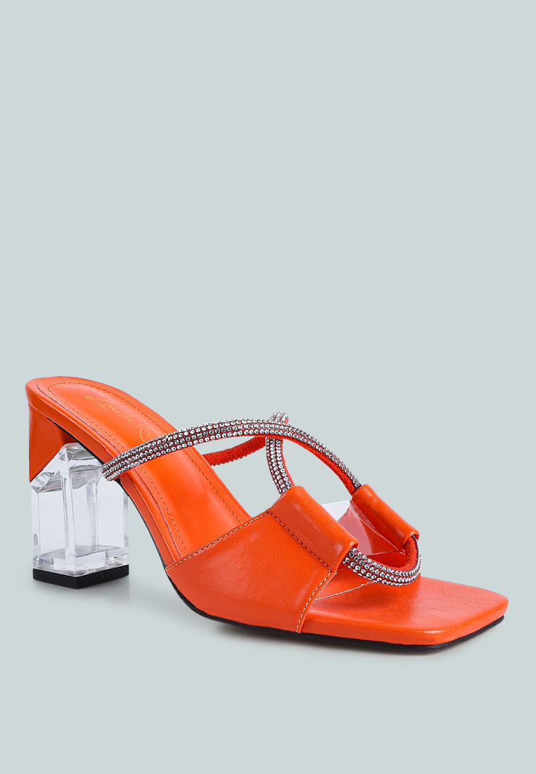 Fineapple Rhinestone Embellished Clear Sandals from London Rag International