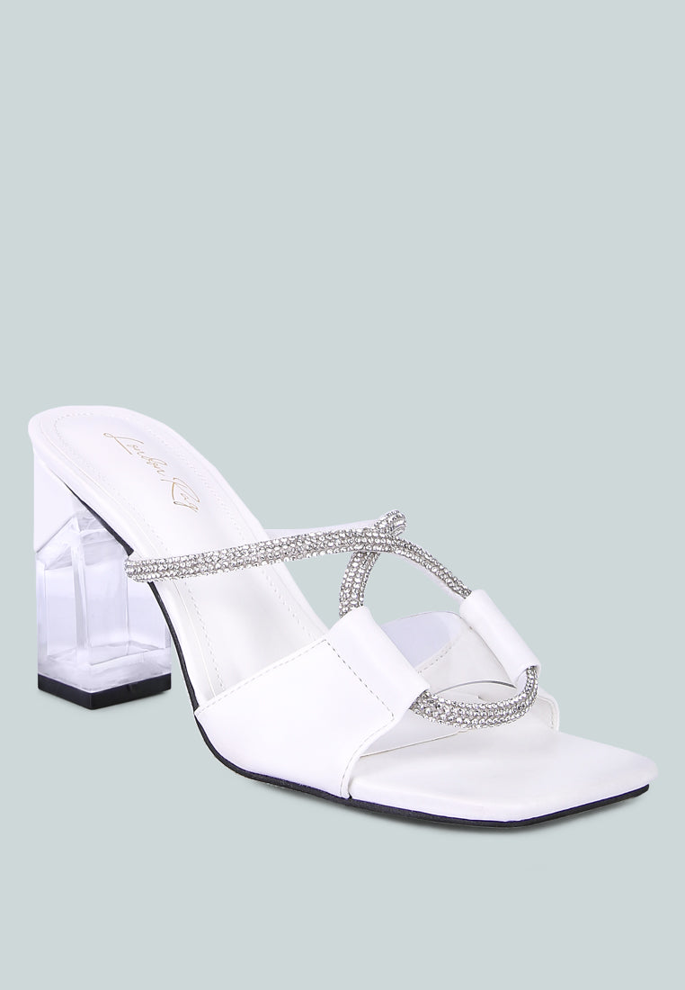 Fineapple Rhinestone Embellished Clear Sandals from London Rag International