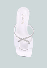 Fineapple Rhinestone Embellished Clear Sandals from London Rag International