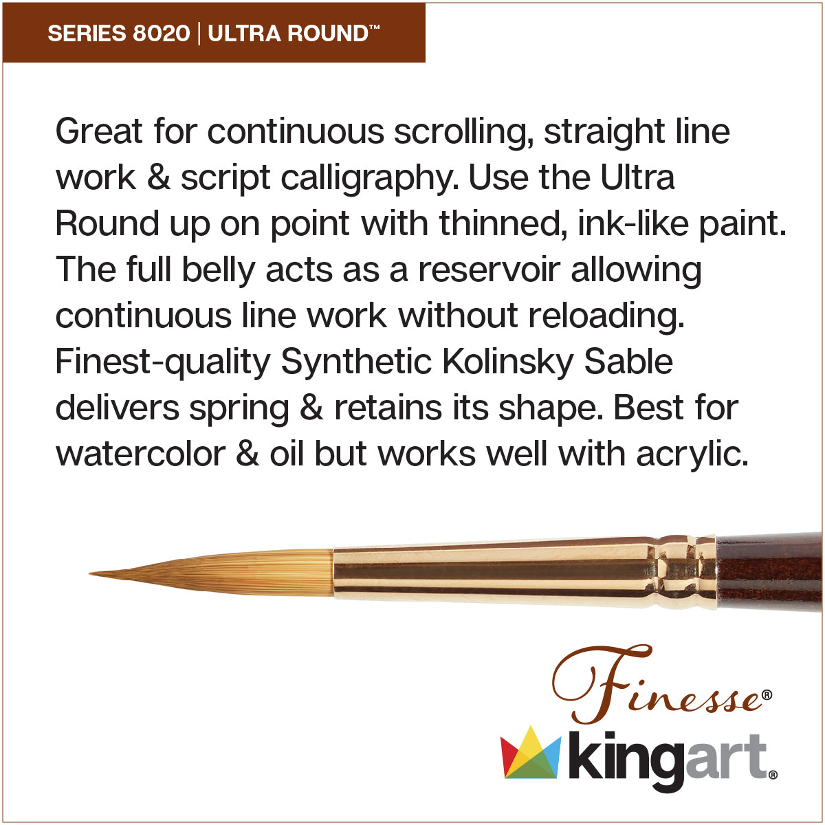 Finesse™ 8020 Ultra Round Brushes 10 pc from KINGART