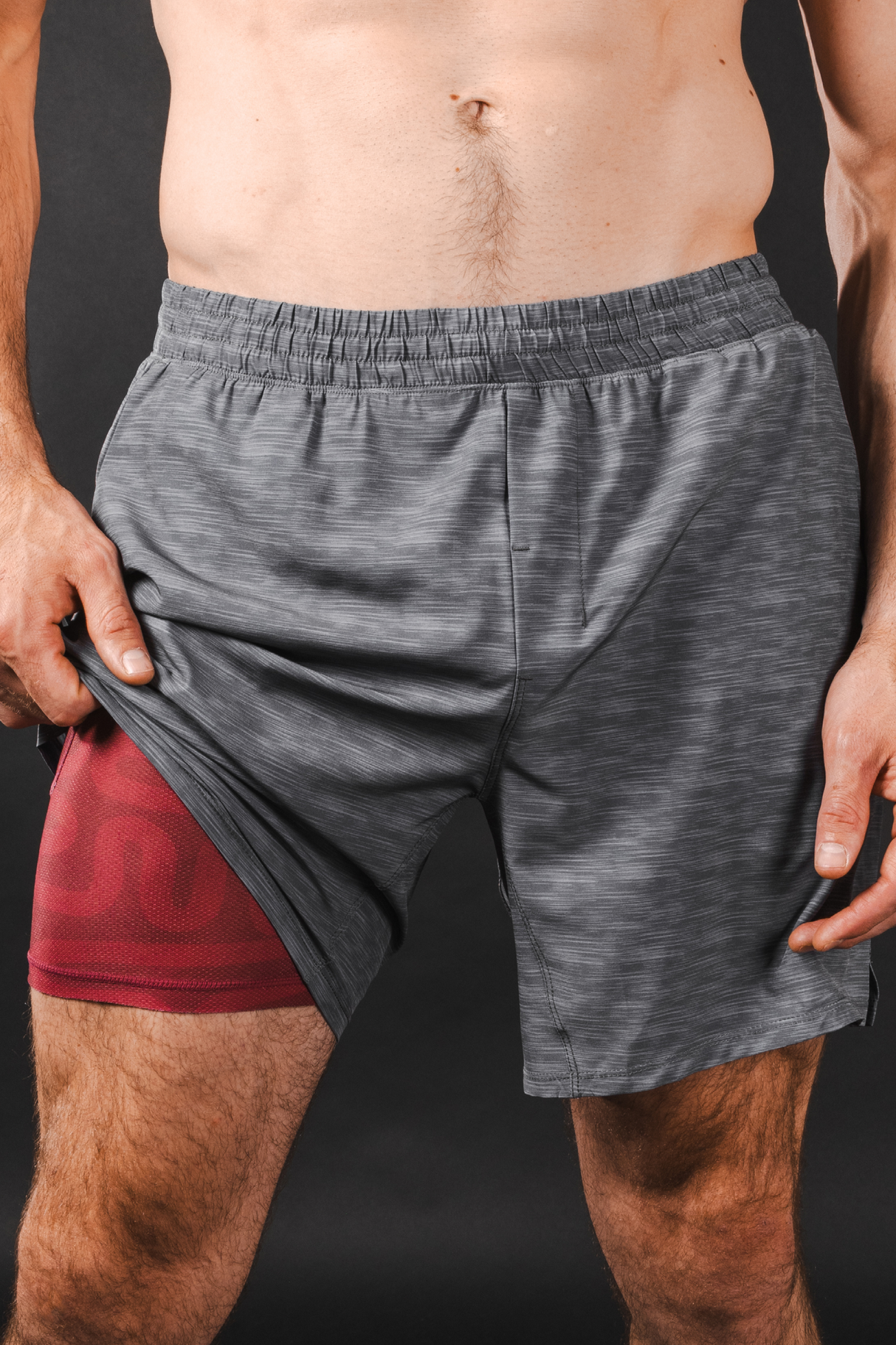 The Finish Line | Grey and Red Ball Hammock® 7 Inch Athletic Shorts from Shinesty