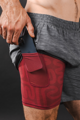 The Finish Line | Grey and Red Ball Hammock® 7 Inch Athletic Shorts from Shinesty