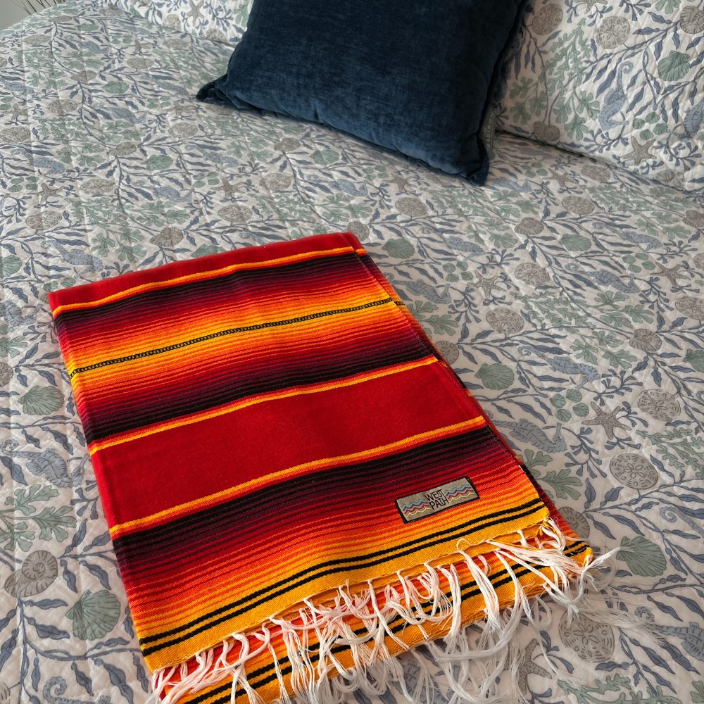 Isla Serape Red Fire blanket From West Path