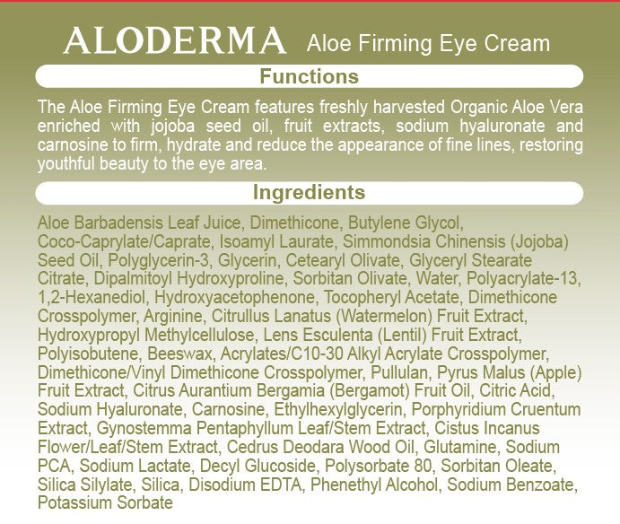 Aloe Firming Eye Cream from ALODERMA