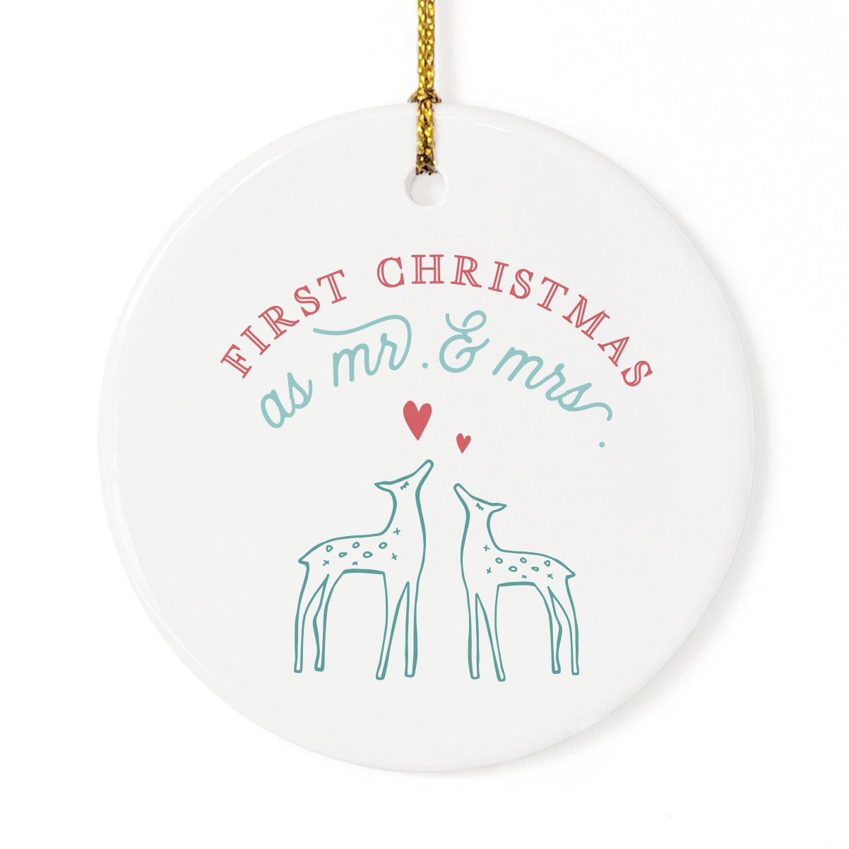 First Christmas as Mr. and Mrs. with Deer Christmas Ornament from The Cotton & Canvas Co.