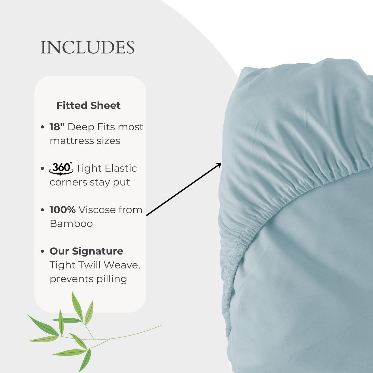 Bamboo Fitted Sheet - Sky - Final Sale/No Returns from BedVoyage