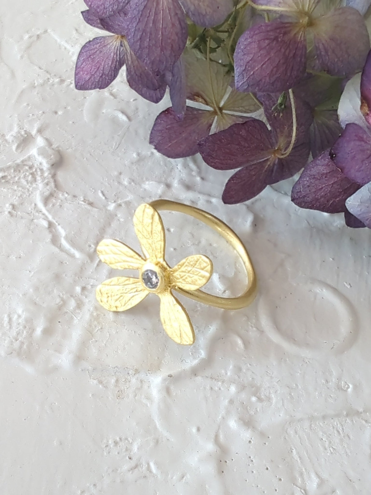 Five Petal Wildflower Ring from Ash & Rose