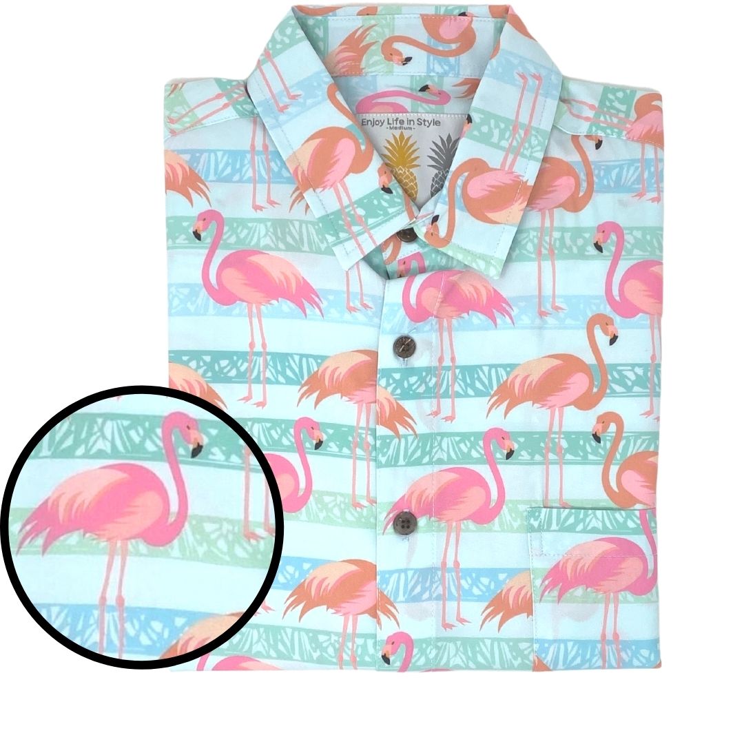 Super Stretch - Flamingo Paradise Hawaiian Shirt from Tropical Bros