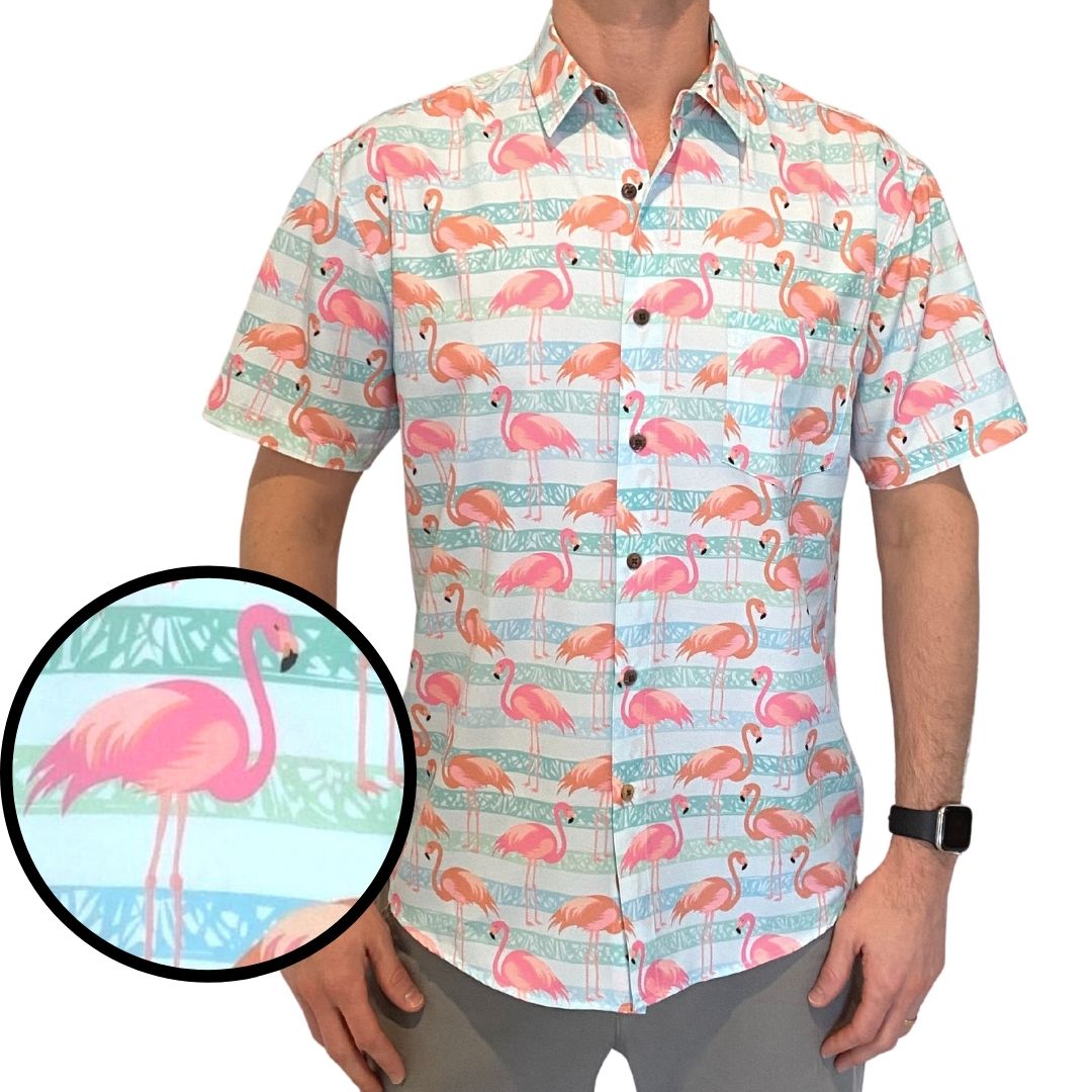 Super Stretch - Flamingo Paradise Hawaiian Shirt from Tropical Bros