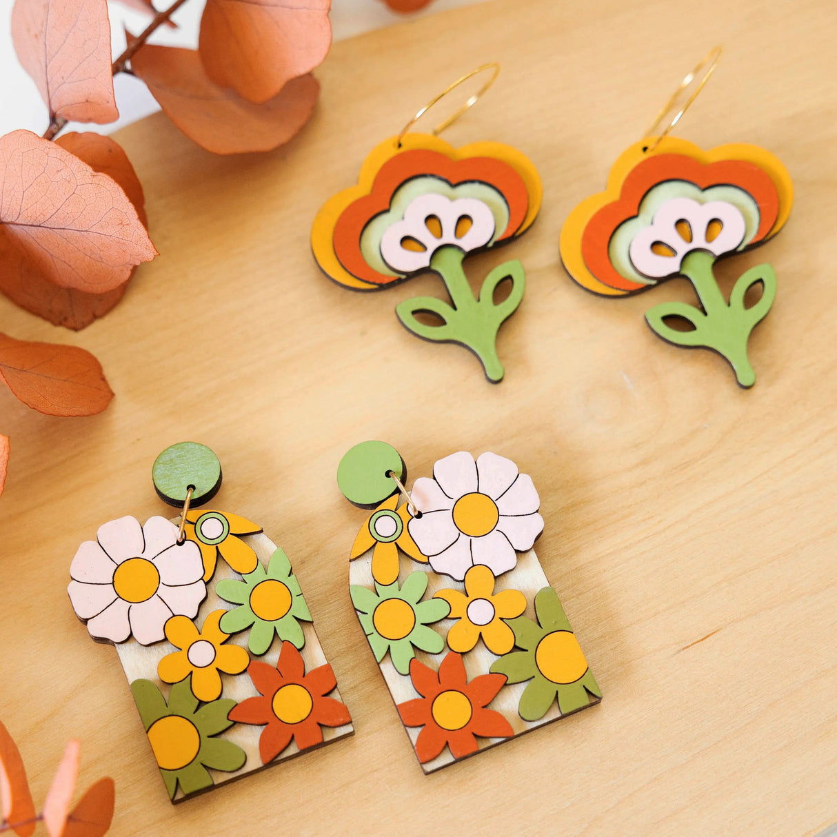 70s Tulip Hoops from LE CHIC MIAMI