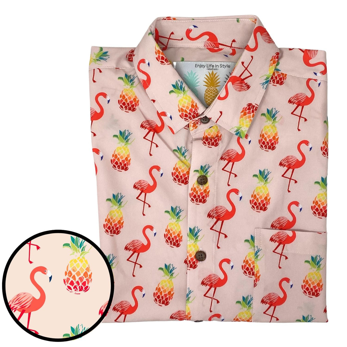 Super Stretch - Floridian Flamingo Hawaiian Shirt from Tropical Bros