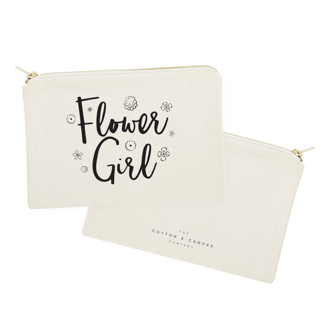 Flower Girl Cotton Canvas Cosmetic Bag from The Cotton & Canvas Co.