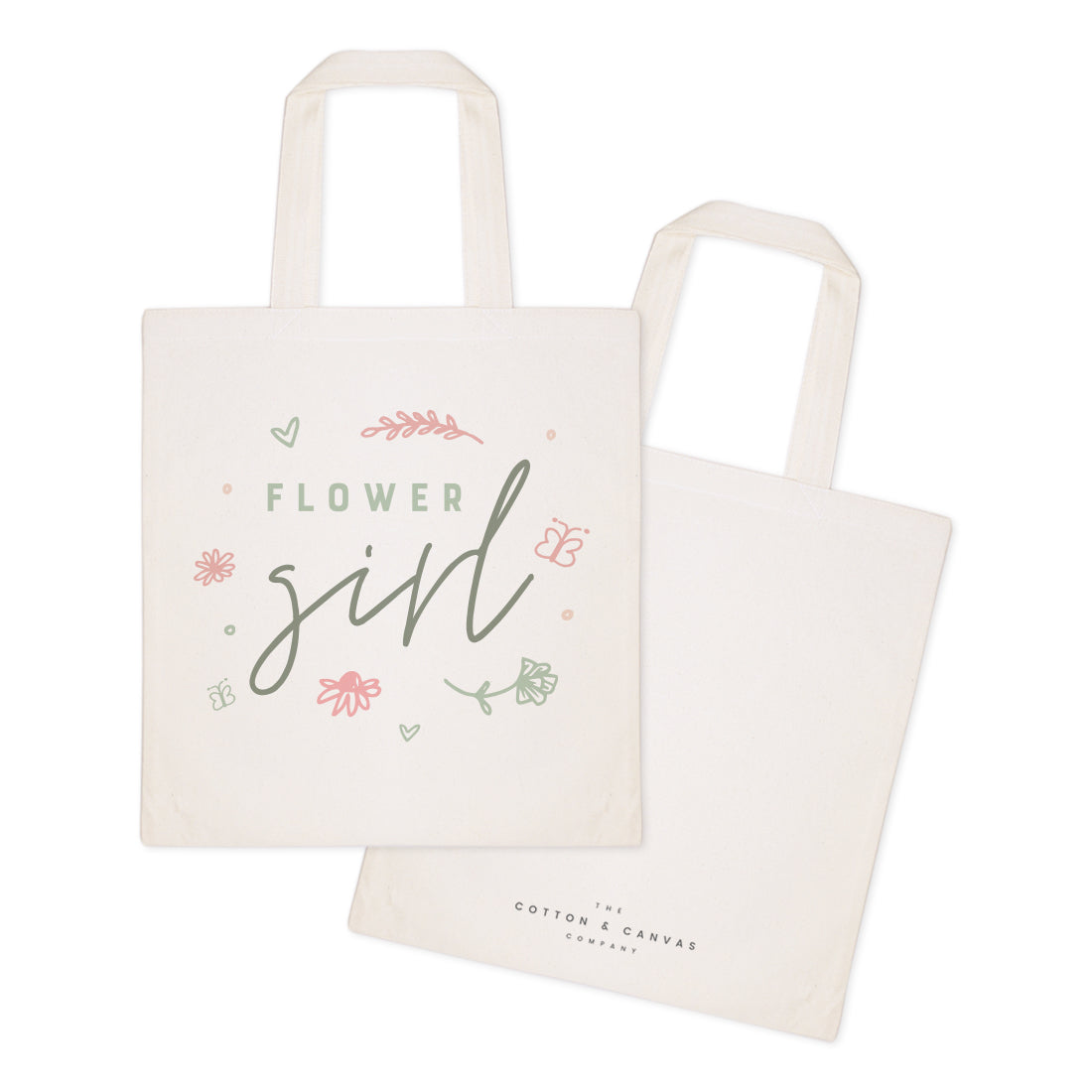 Floral Flower Girl Wedding Cotton Canvas Tote Bag from The Cotton & Canvas Co.