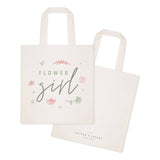 Floral Flower Girl Wedding Cotton Canvas Tote Bag from The Cotton & Canvas Co.