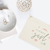 Floral Flower Girl Cotton Canvas Cosmetic Bag from The Cotton & Canvas Co.