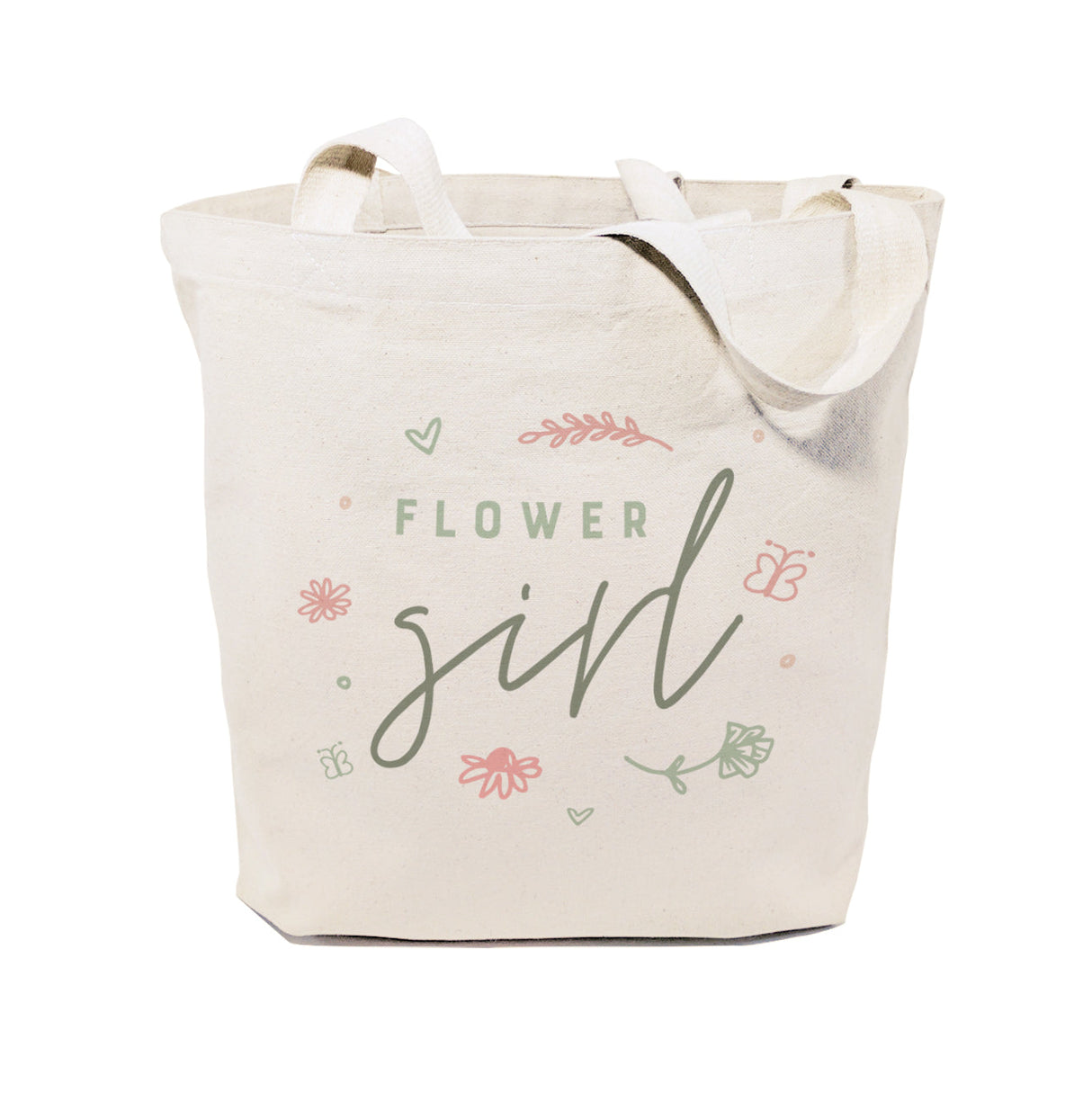 Floral Flower Girl Wedding Cotton Canvas Tote Bag from The Cotton & Canvas Co.