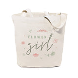 Floral Flower Girl Wedding Cotton Canvas Tote Bag from The Cotton & Canvas Co.
