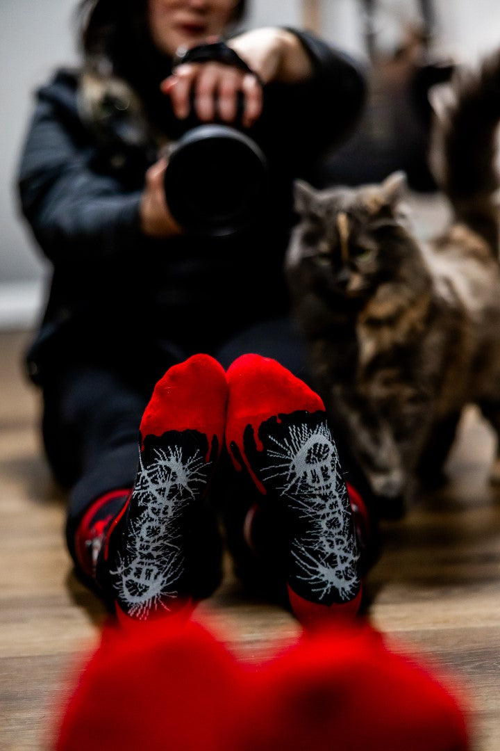 FootClothes x Aborted Death Kitty Crew Socks from FootClothes