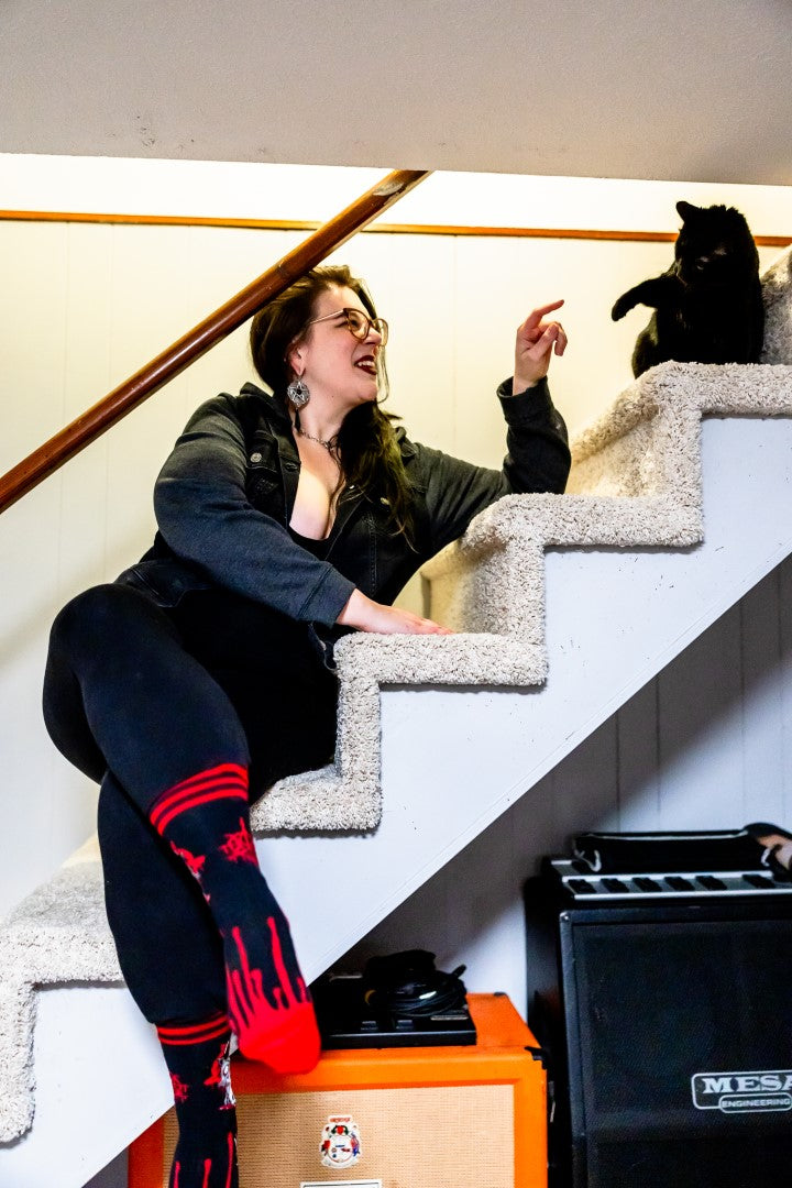 FootClothes x Aborted Death Kitty Crew Socks from FootClothes