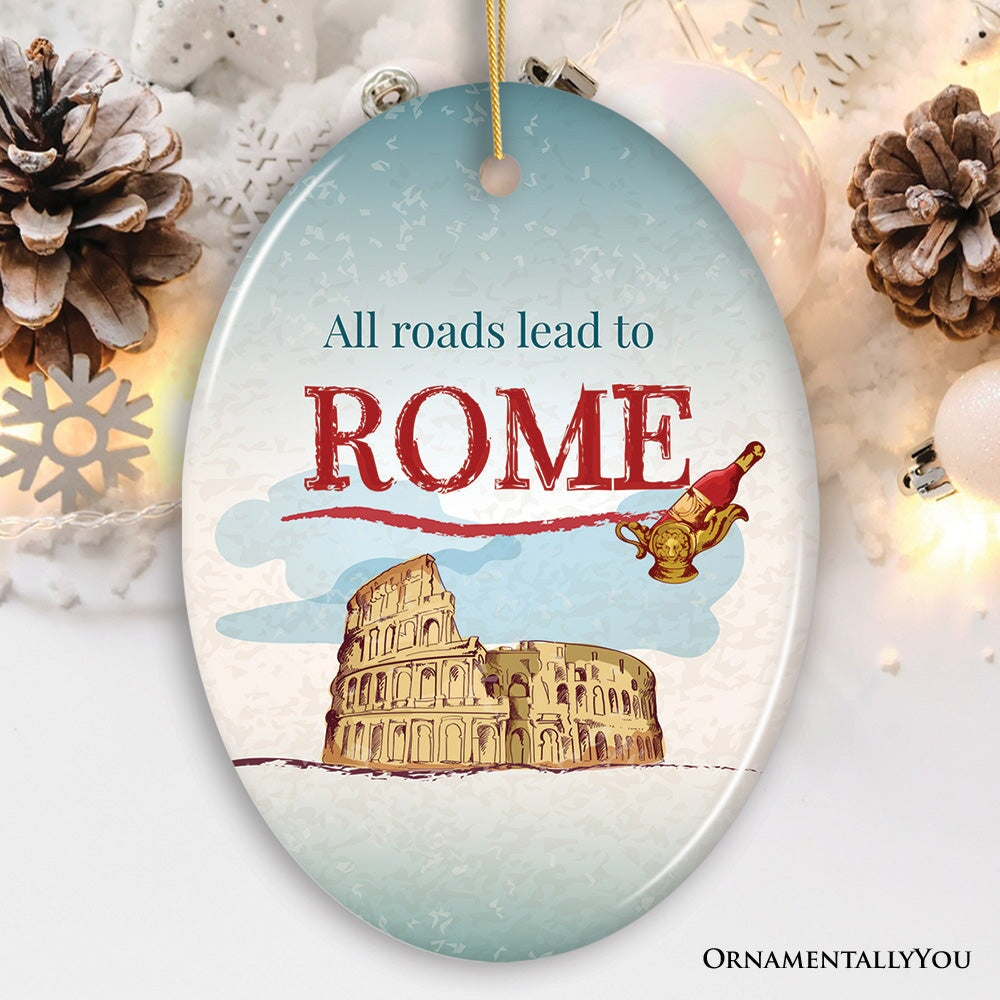 All Roads Lead to Rome Simple and Sophisticated Ornament, Italy Travel Gift from OrnamentallyYou