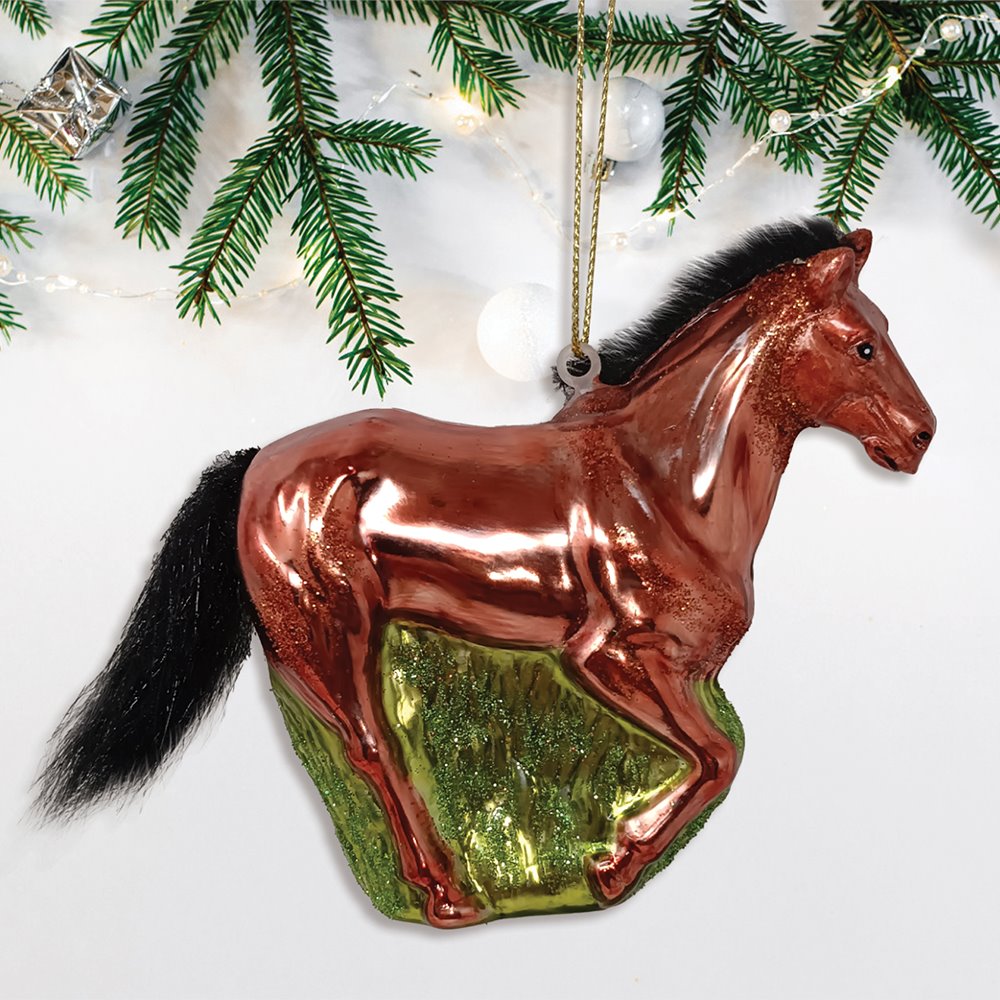 American Quarter Horse Glass Christmas Ornament, Equestrian Gift from OrnamentallyYou