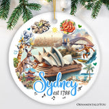 Artistic and Iconic Sydney Landmarks Christmas Ornament, Australia Gift and Keepsake Souvenir from OrnamentallyYou