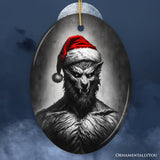 Beastly Werewolf with Santa Hat Ornament, Frightening Holiday Keepsake for Spooky Tree from OrnamentallyYou