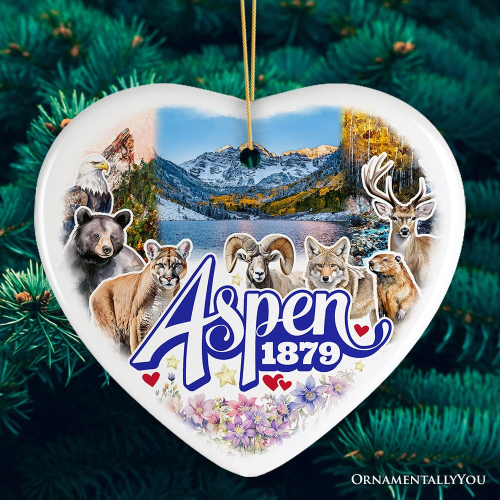 Adventurous Aspen Colorado Ornament, Snow Mountains, Nature Traveler and Skiing Vacation Souvenir from OrnamentallyYou