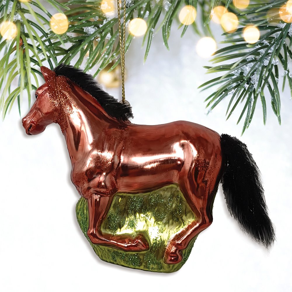 American Quarter Horse Glass Christmas Ornament, Equestrian Gift from OrnamentallyYou