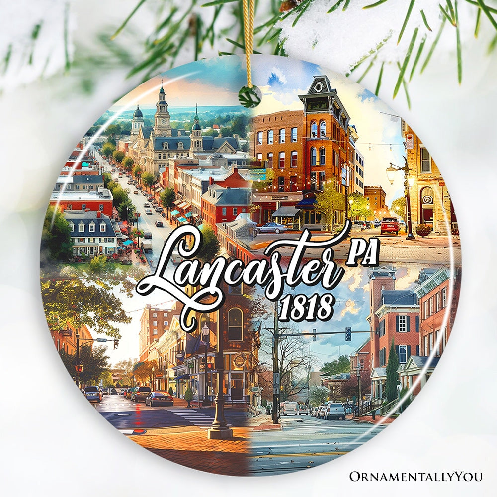 Artistic Lancaster Pennsylvania Ornament, Beautiful Amish Cultures and Countryside Christmas Gift from OrnamentallyYou