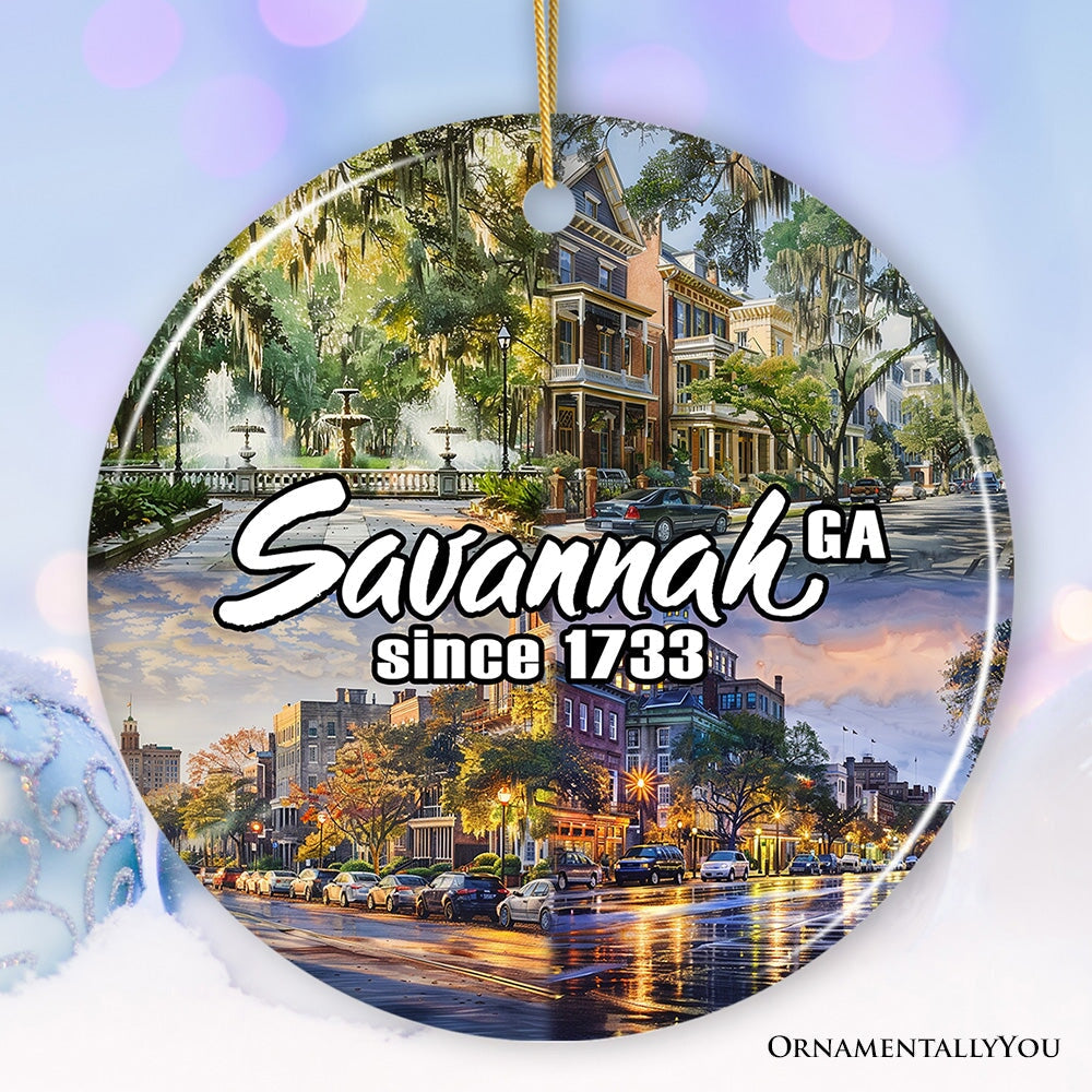 Artistically Scenic Savannah Ornament, Georgia Historical City and Nature Christmas Ornament from OrnamentallyYou