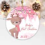 Baby's First Christmas Reindeer Girl and Boy Christmas Ornament from OrnamentallyYou