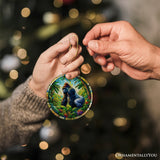 A Primate Safari Gorilla Stained Glass Style Ceramic Ornament, African Animals Christmas Gift and Decor from OrnamentallyYou
