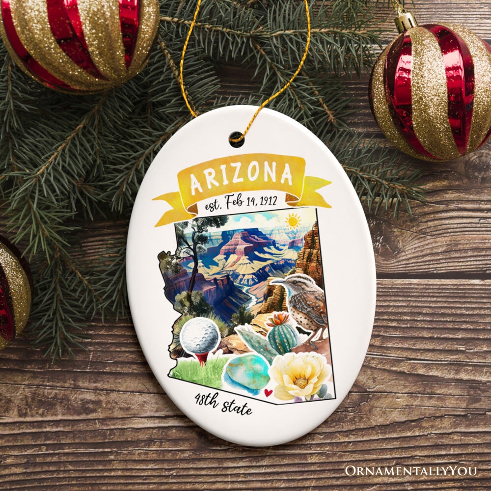 Artistic Arizona State Themes and Landmarks Christmas Ornament from OrnamentallyYou