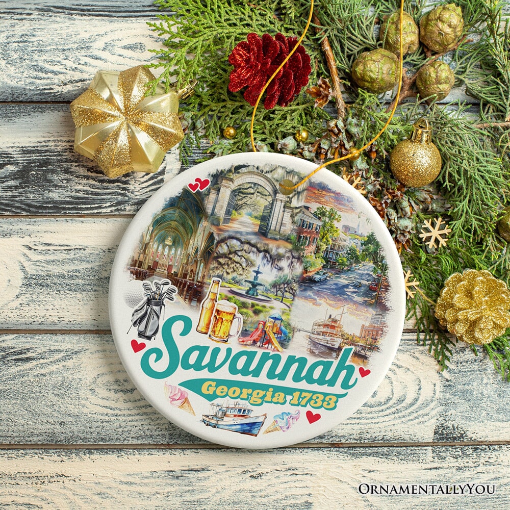 Artistically Scenic Savannah Ornament, Georgia Historical City and Nature Christmas Ornament from OrnamentallyYou