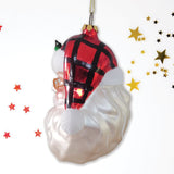 Cheerful Santa Head Sparkling Glass Christmas Ornament from OrnamentallyYou