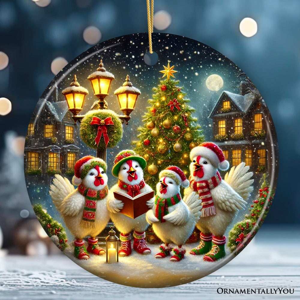 Delightful Victorian Chicken Carolers Ornament, Cozy Christmas Tree Decor from OrnamentallyYou