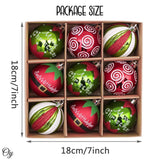 Elf Theme Christmas Ornament Set, 9 Baubles Green and Red from OrnamentallyYou