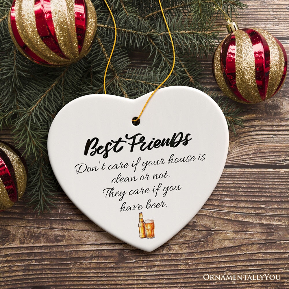 Best Friends Just Want Your Wine or Beer Ornament, Funny Friendship Christmas Gift from OrnamentallyYou