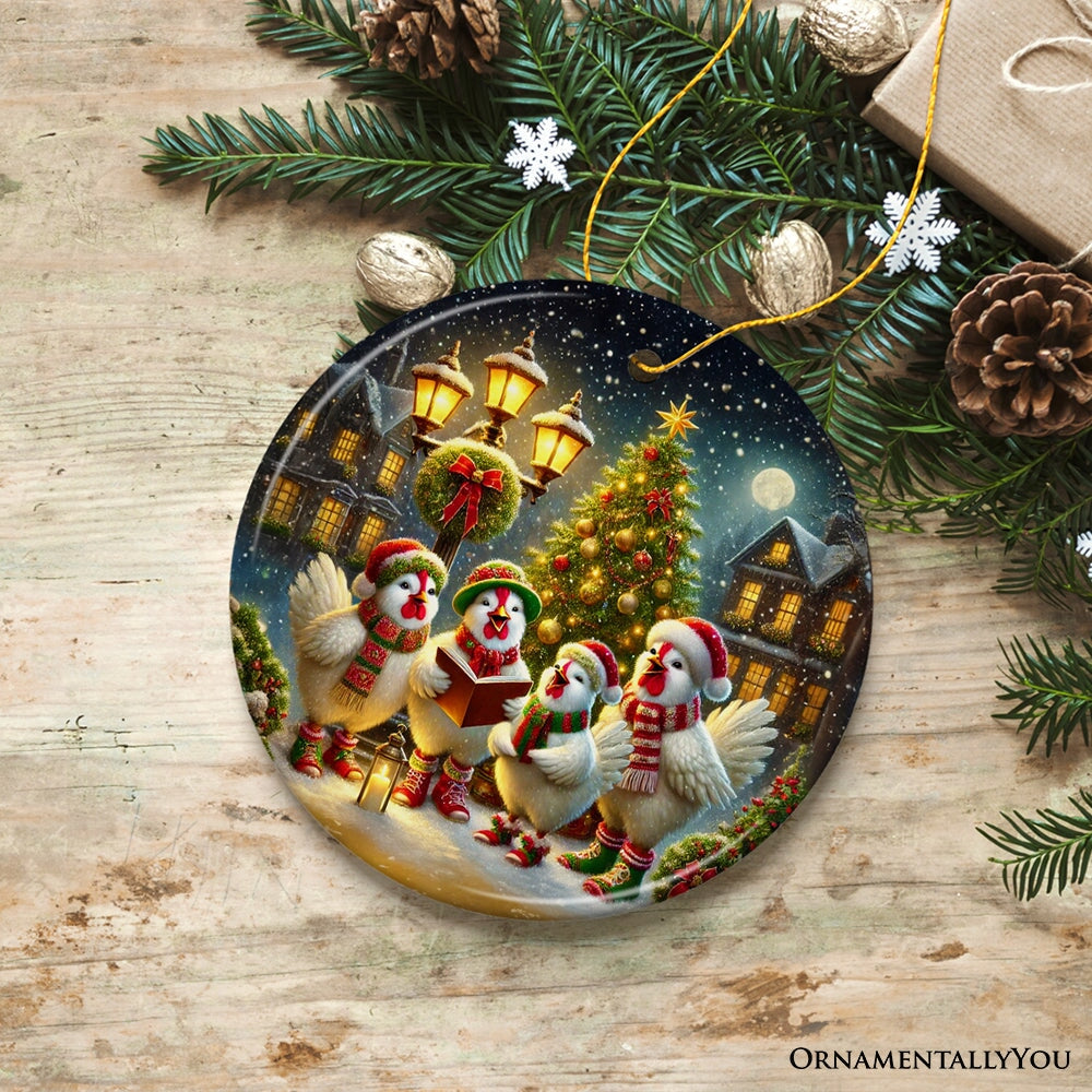 Delightful Victorian Chicken Carolers Ornament, Cozy Christmas Tree Decor from OrnamentallyYou