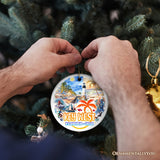 Artistic Key West Ceramic Ornament, Tropical Florida Vacation and Beach Paradise Christmas Souvenir from OrnamentallyYou