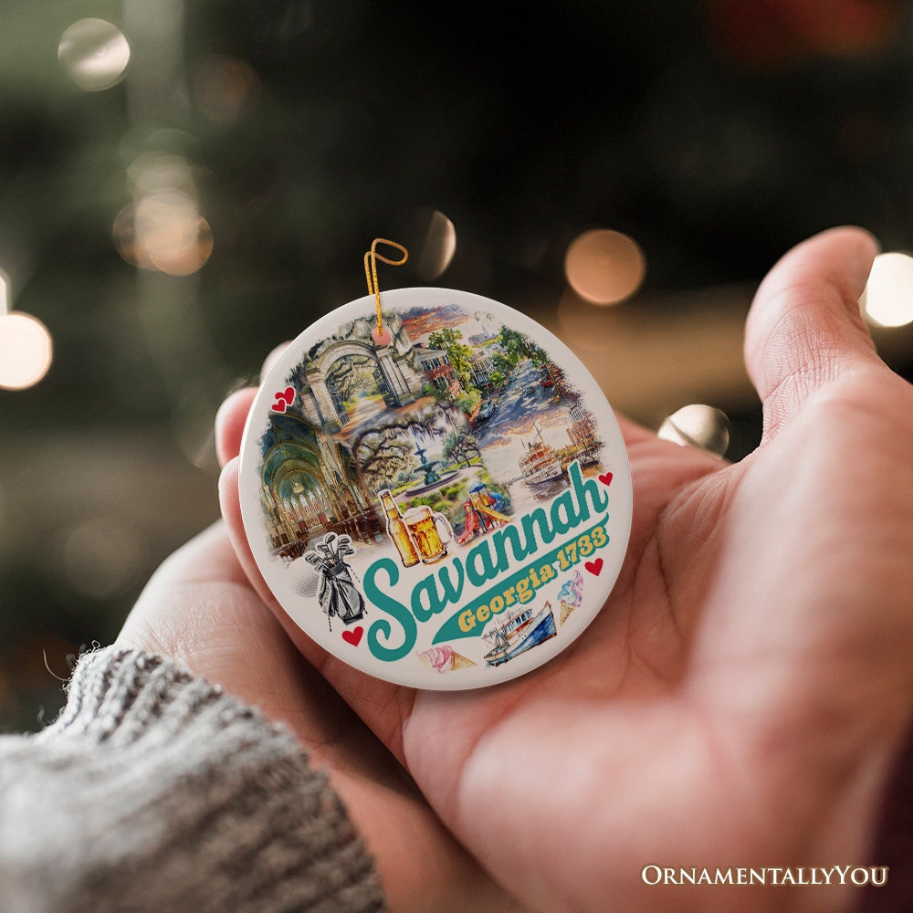 Artistically Scenic Savannah Ornament, Georgia Historical City and Nature Christmas Ornament from OrnamentallyYou