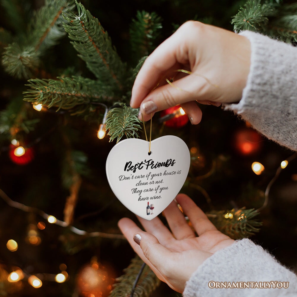 Best Friends Just Want Your Wine or Beer Ornament, Funny Friendship Christmas Gift from OrnamentallyYou