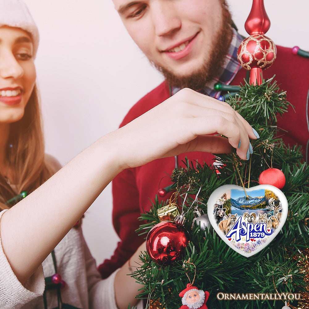 Adventurous Aspen Colorado Ornament, Snow Mountains, Nature Traveler and Skiing Vacation Souvenir from OrnamentallyYou