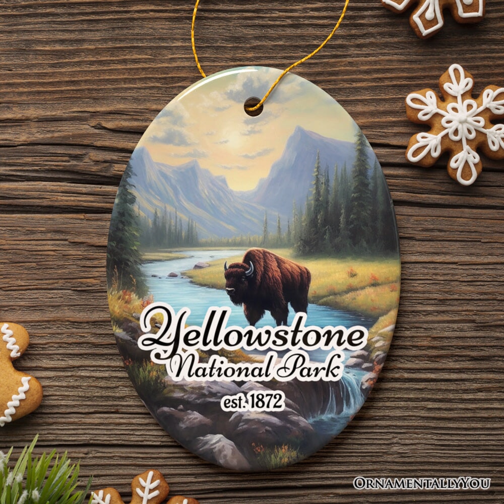 Artistic Yellowstone National Park Christmas Ornament, Gift for Nature Lovers from OrnamentallyYou